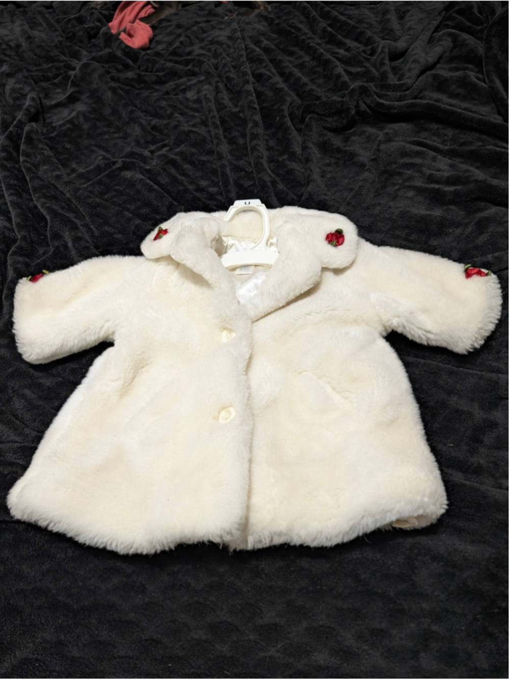 Baby The Children's Place Faux Fur Coat 3-6 Months White Red